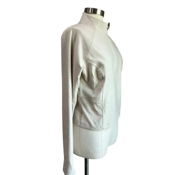 Old Navy Cloud+ Cropped 3/4 Zip CozyCore Wishbone Sweatshirt‎ Size Large - Image 3