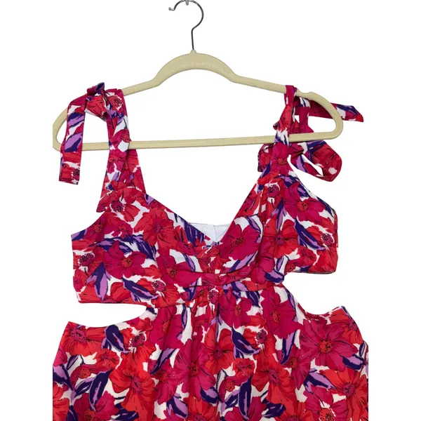 Lovers + Friends Pink‎ Floral Cutout Brandy Mini Dress Ruffle Size Large NWT - Image 5