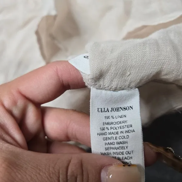 Ulla‎ Johnson Aimee Lace Yoke Linen Blouse Size 6 - Image 3