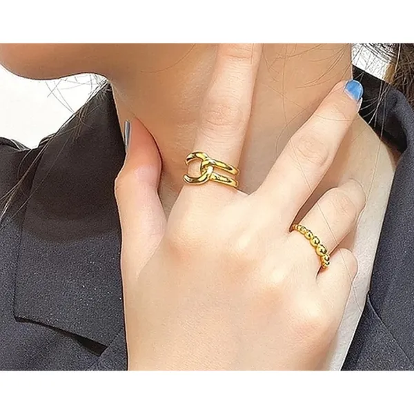 Minimalist Knot‎ Ring | 14k Yellow Gold Plated Sterling Silver - Image 6