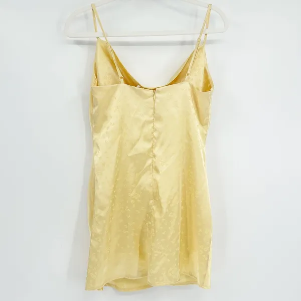 L.A. Hearts‎ x Pacsun Cowl Neck Floral Embossed Butter Yellow Slip Dress Size S - Image 9