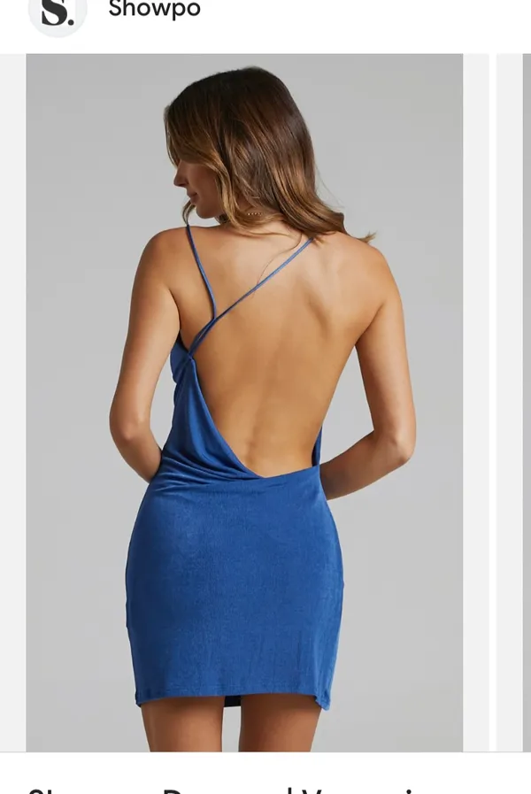 Showpo backless blue mini dress - Image 2