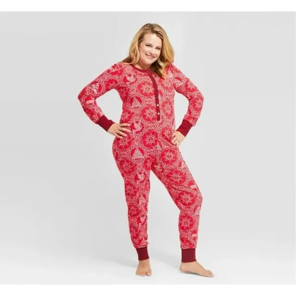 ✨HEARTH & HAND SNOWFLAKE BODYSUIT PAJAMA✨ Red Size XXL - Image 2