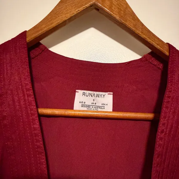 Runaway the Label Deep Red Kimono wrap Top - Image 5