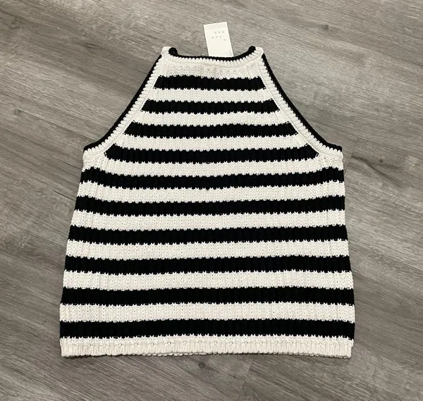 A New Day Black & White Striped sweater Tank Top - Image 3