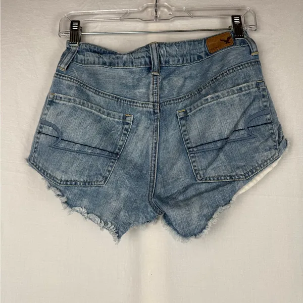 American Eagle Outfitters Light Blue Distressed Jean‎ Shorts - Image 3