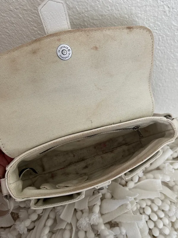 BRANDY MELVILLE Buckle Shoulder Bag in White Silver Small - Image 10