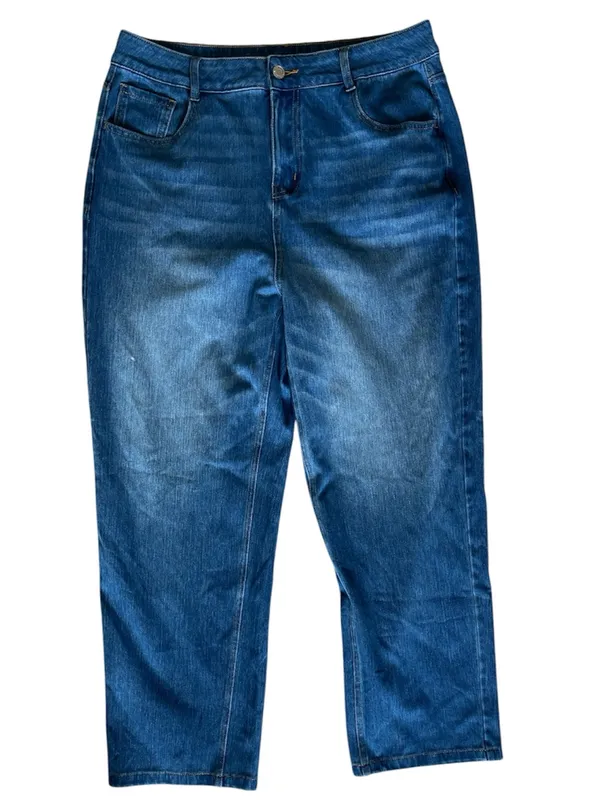 Halara Flex™ High Waisted 7/8 Straight Leg Casual Jeans with Pockets Size Large - Image 3