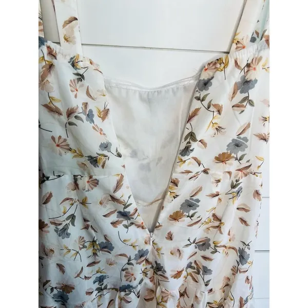 Princess Polly Ivory Floral Print Tie Shoulder Ruffled Hem Sleeveless Mini Dress Size 6 - Image 8