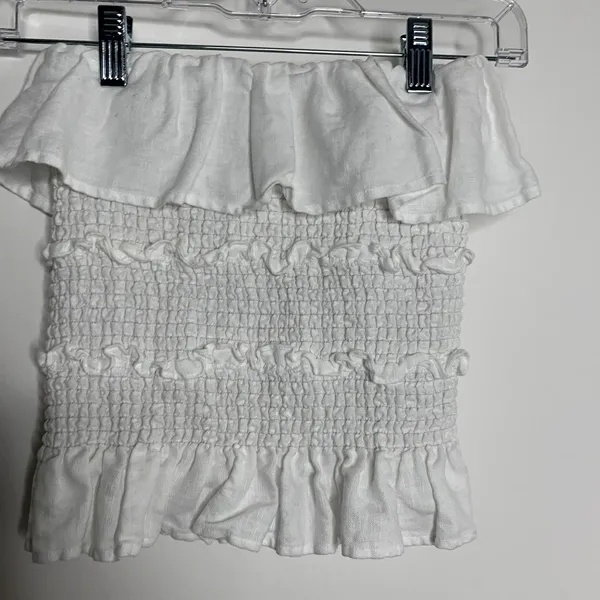 Reformation Millet Tube Top White Womens Small Linen - Image 6