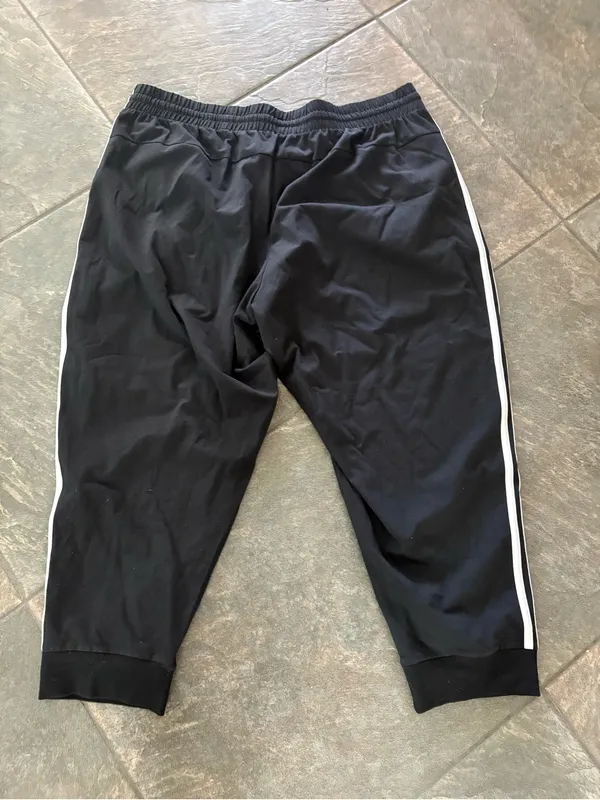 Adidas Women’s Black White Striped Joggers 3X NEW - Image 4