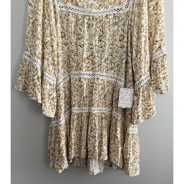 Free People Talk About It Tunic Top Ivory Combo Women's Size Medium‎ - Image 5
