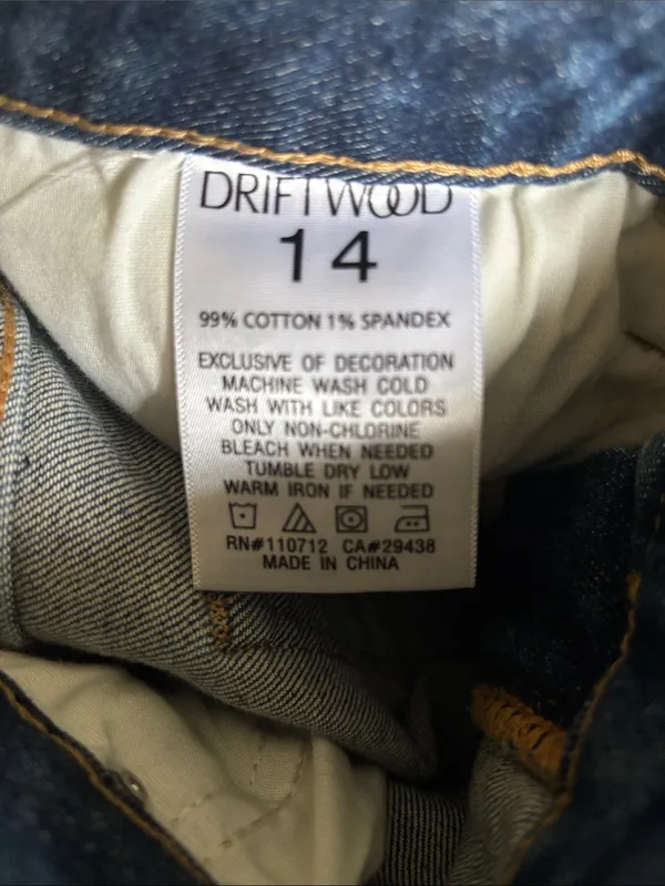 Driftwood Jackie High Rise Jean Sz 14X28 Floral Embroidered Denim High Waisted - Image 7