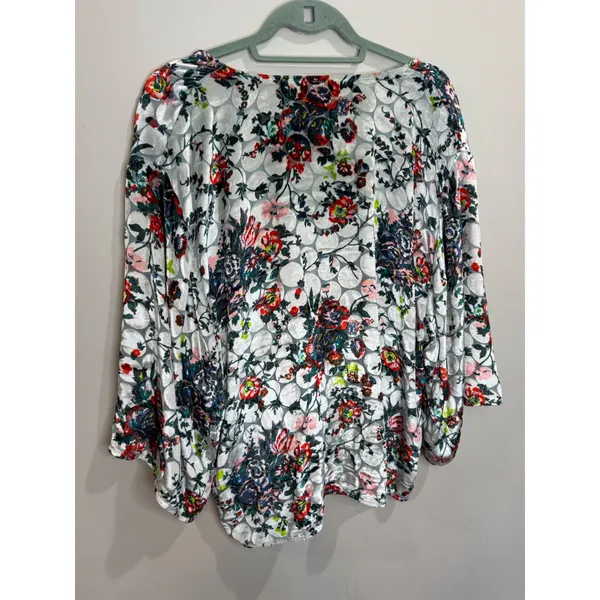 Maeve Anthropologie Umi Wrap Top Burnout Velvet Floral Multicolor Size XL - Image 4