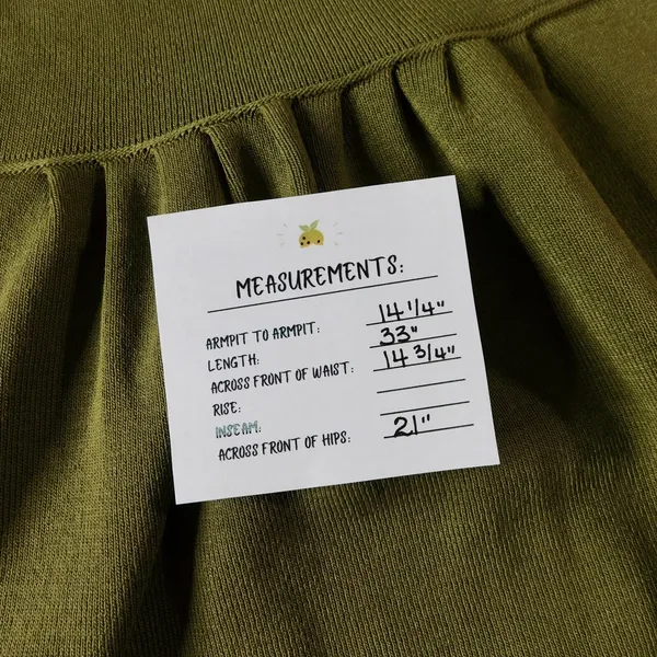 ZARA Squared Mini Babydoll Dress Puff Sleeves Solid Olive Green Knit Small - Image 15