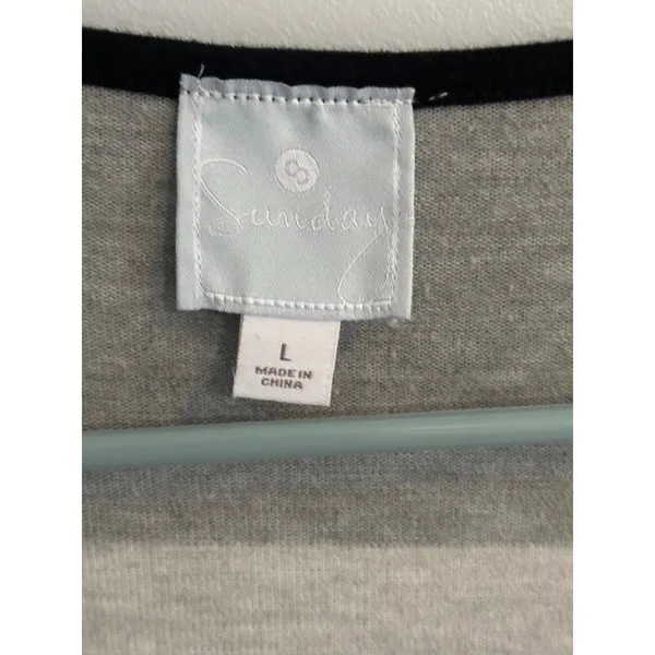 Sunday Open Front Cardigan Striped‎ Lightweight Sweater Knit Cover Up Large - Image 2