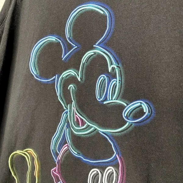 Disney Mickey Mouse Neon Line Portrait Tank Top Workout Pullover Black Size XL - Image 3