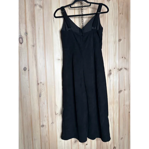 NWT Lulus Certainly the Sweetest Black Corduroy Button-Front Midi Dress Size S - Image 6