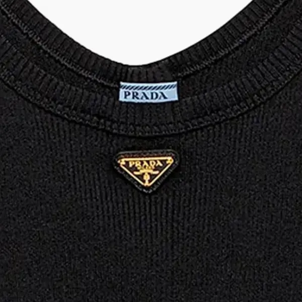 PRADA logo ribbed cropped tank top - Image 4