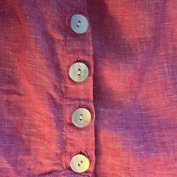 Tahari 100% Linen Split Neck 3/4 Sleeve Top 1X - Image 7