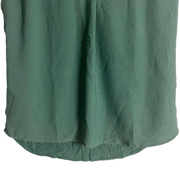 Banana Republic Solid Green Cap Sleeve V-Neck Crepe Popover Blouse Size Small - Image 8