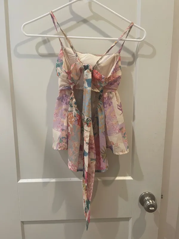 spaghetti strap tie cider floral top - Image 2