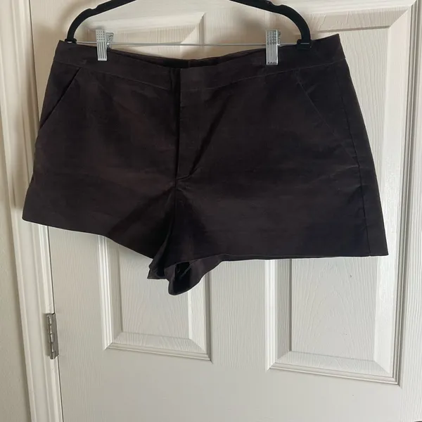 Zara Faux Suede High-Waisted Mini Shorts - Chocolate Brown - Size XXL - Image 2
