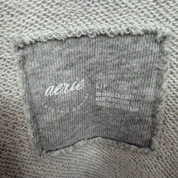 Aerie Good Energy Sweatshirt Womens S Grey Oversized Loungewear Cozycore Comfy - Image 7