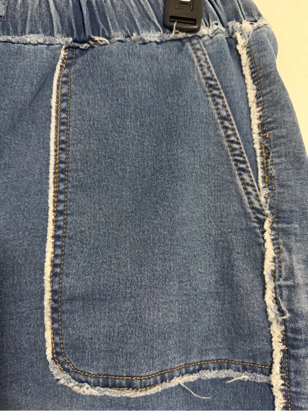 Tractr Wide Leg Denim Pull-On jeans rayed detail big pockets medium boho grunge‎ - Image 6