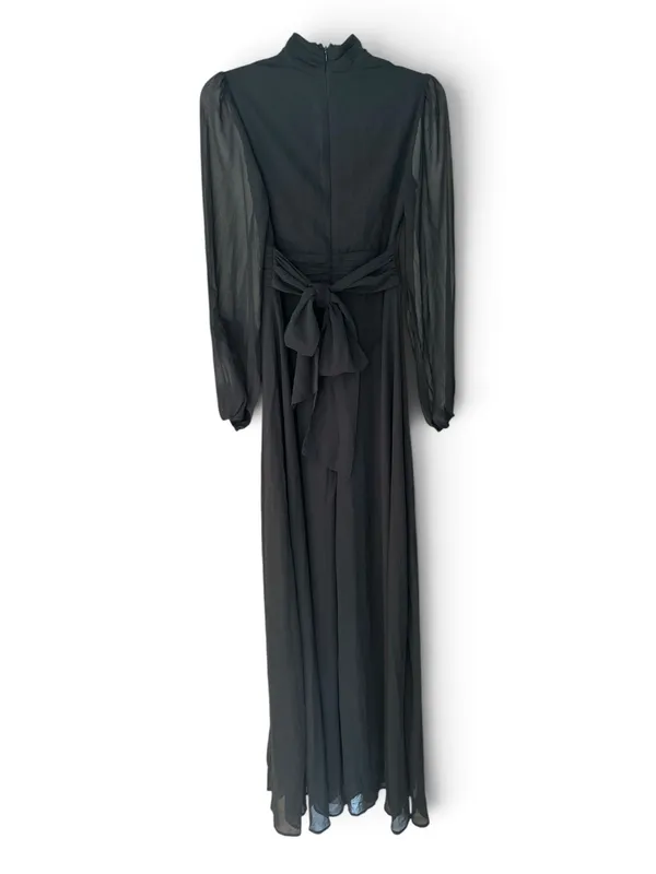 NWOT Lulus Bask in Love Black Long Sleeve Mock Neck Maxi Dress Small - Image 7
