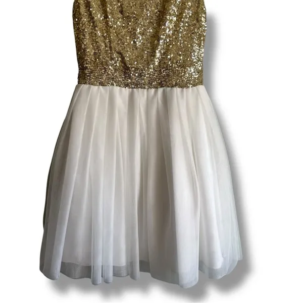 Windsor gold sequined tulle cocktail dress size 7 / 8 - Image 6