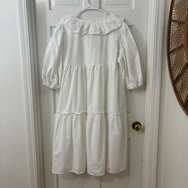 Saule Parc 100% Cotton Midi Dress L‎ Puff Sleeve Boho Cottagecore Victorian Rush - Image 4