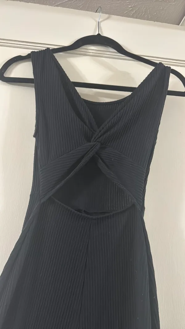 Black Ribbed Jumpsuit Size XS - Image 2