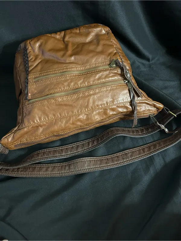 Bueno Women’s Brown Faux Leather Shoulder Bag Purse - Image 10