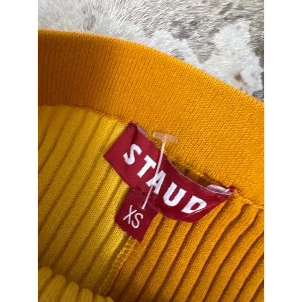 STAUD Yellow Lorraine Midi Skirt Size XS‎ - Image 4