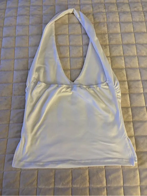 SHEIN White Halter V-Neck Tank Top Women’s Size M - Image 2