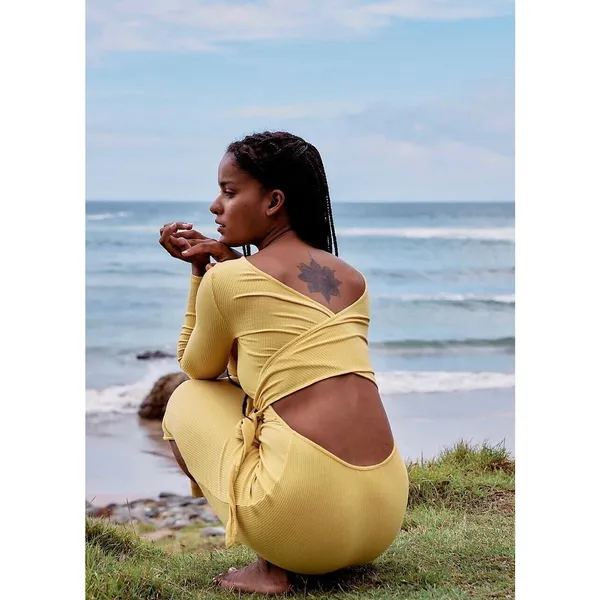 Free People Beach Last Minute Midi Knit Dress Yellow Size XS - Image 2
