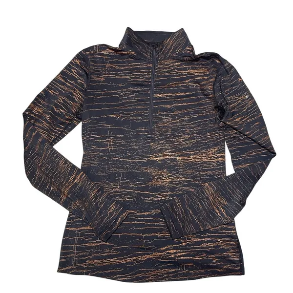Nike Pro HyperWarm Victory Half Zip Large Copper Dark Charcoal Long Sleeve Run - Image 3