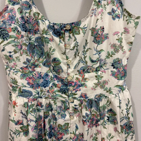 J.Crew English Garden Floral Midi Dress Cotton Poplin Sleeveless Size 2 NWT - Image 3