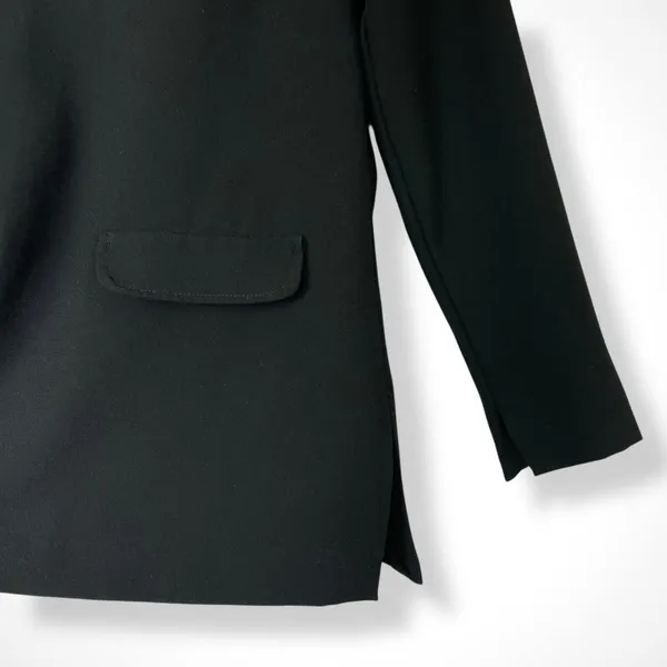 ZARA Structured Crepe V-Neck Top - Black | Minimalist Chic - Image 7