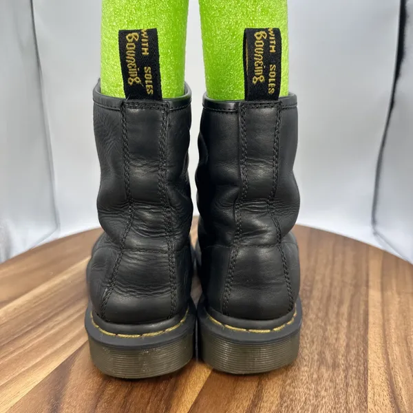 Dr. Martens 1460 Smooth Leather Lace Up Boots‎ Black Combat Goth Moto Women's 5 - Image 2