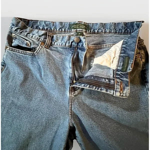 LRL Lauren Jeans Classic Straight Blue Denim Jeans Womens Size 10‎ - Image 2