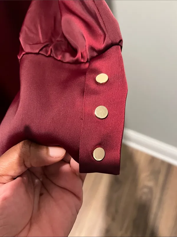 Chicwish Wine Burgundy Long-Sleeve Midi Dress - Image 3