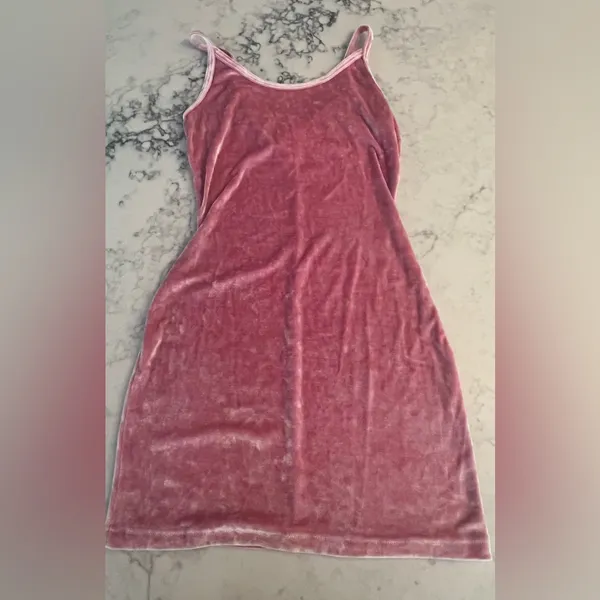Victoria’s Secret Pink Crushed Velvet Slip Dress Size Small - Image 2