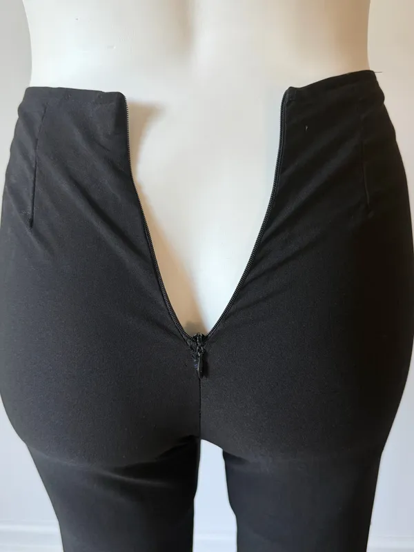 Black Beaded Fringe Straight Leg Pants - Image 7