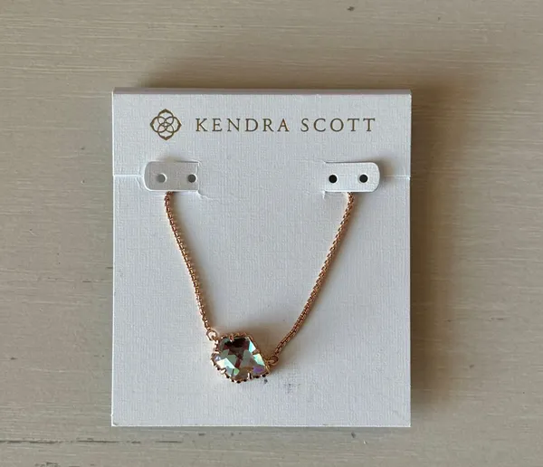 Kendra Scott Tess Rose Gold Pendant Necklace in Dichroic Glass - Image 5