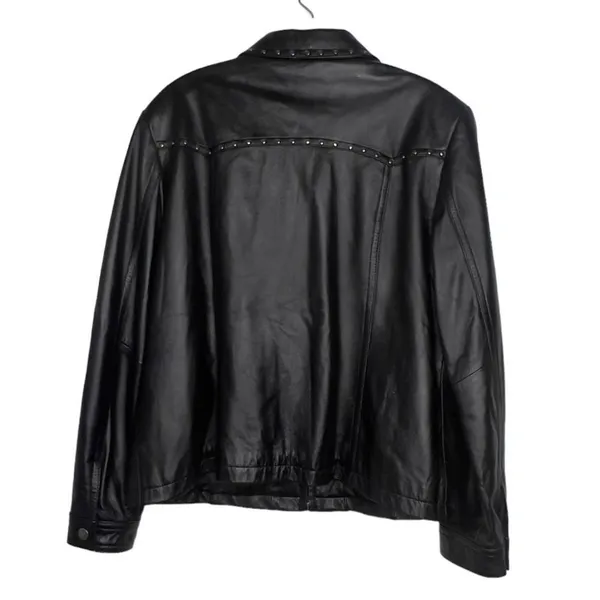 Pendleton Black Leather Jacket‎ with Studs - Image 5