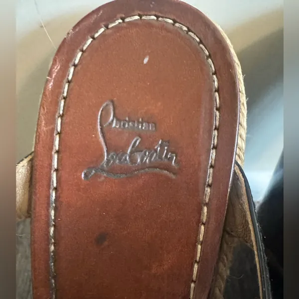 Christian Louboutin Bilbao Black Patent Leather Strap Wedge Sole‎ Sandals 41 - Image 7