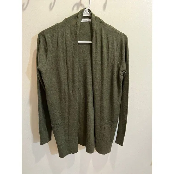 Pink Clover New Women Small Green Two Pocket Long Sleeve Open Cardigan - Image 2