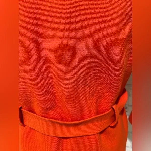Ann Taylor Knit Orange Jacket Belted Button Women’s Size Medium - Image 5